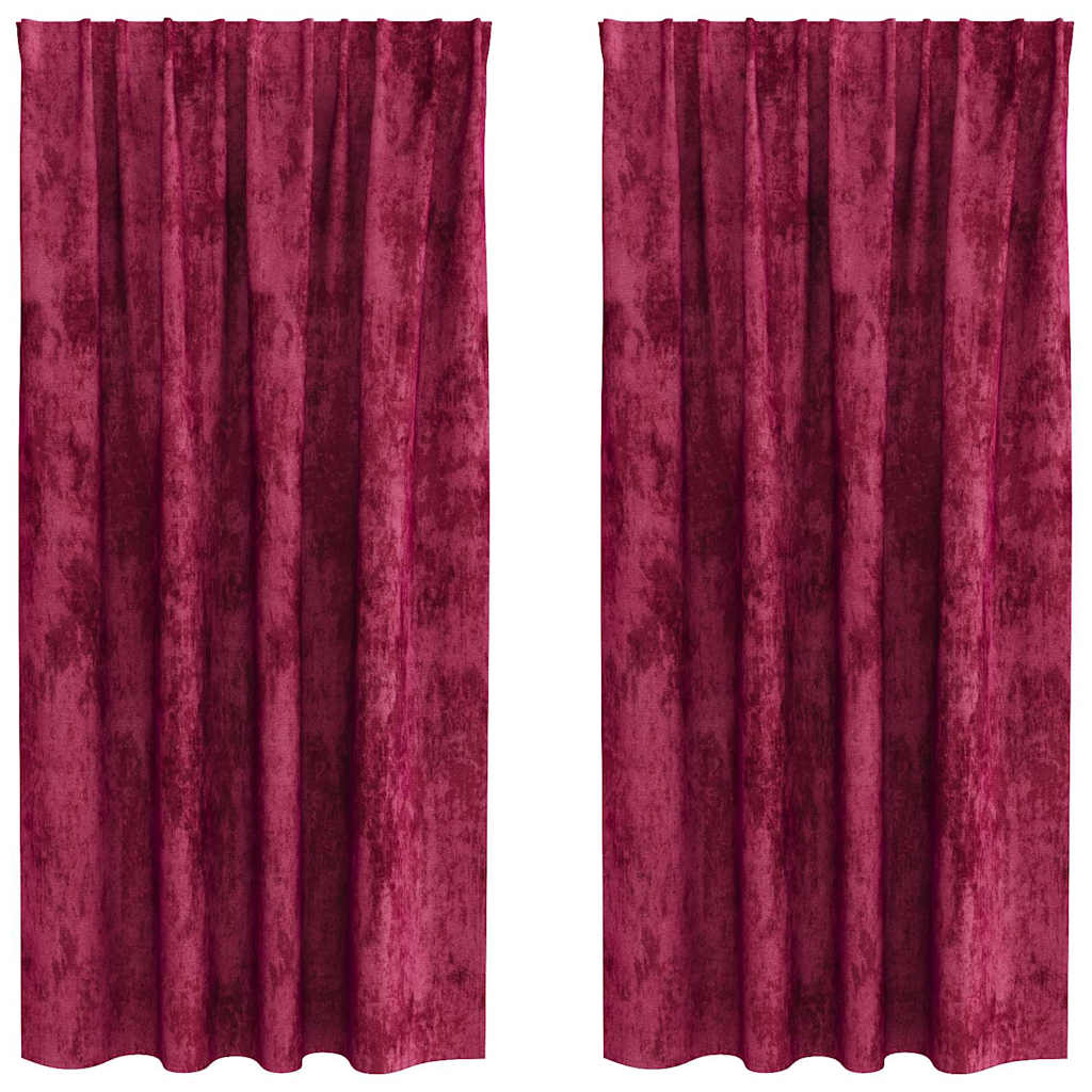 Βελούδινες Κουρτίνες 2 pcs Μπορντό 175 x 140 εκ. Βελούδο - Pakobazaar
