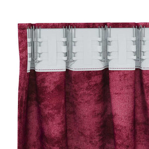 Βελούδινες Κουρτίνες 2 pcs Μπορντό 225 x 140 εκ. Βελούδο - Pakobazaar