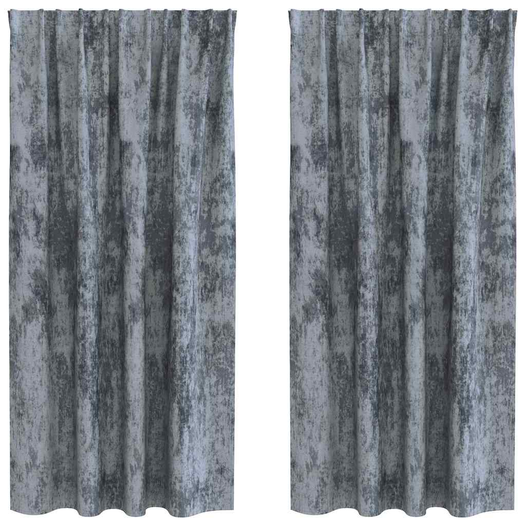 Βελούδινες Κουρτίνες 2 pcs Ασημί Γκρι 175 x 140 εκ. Βελούδο - Pakobazaar