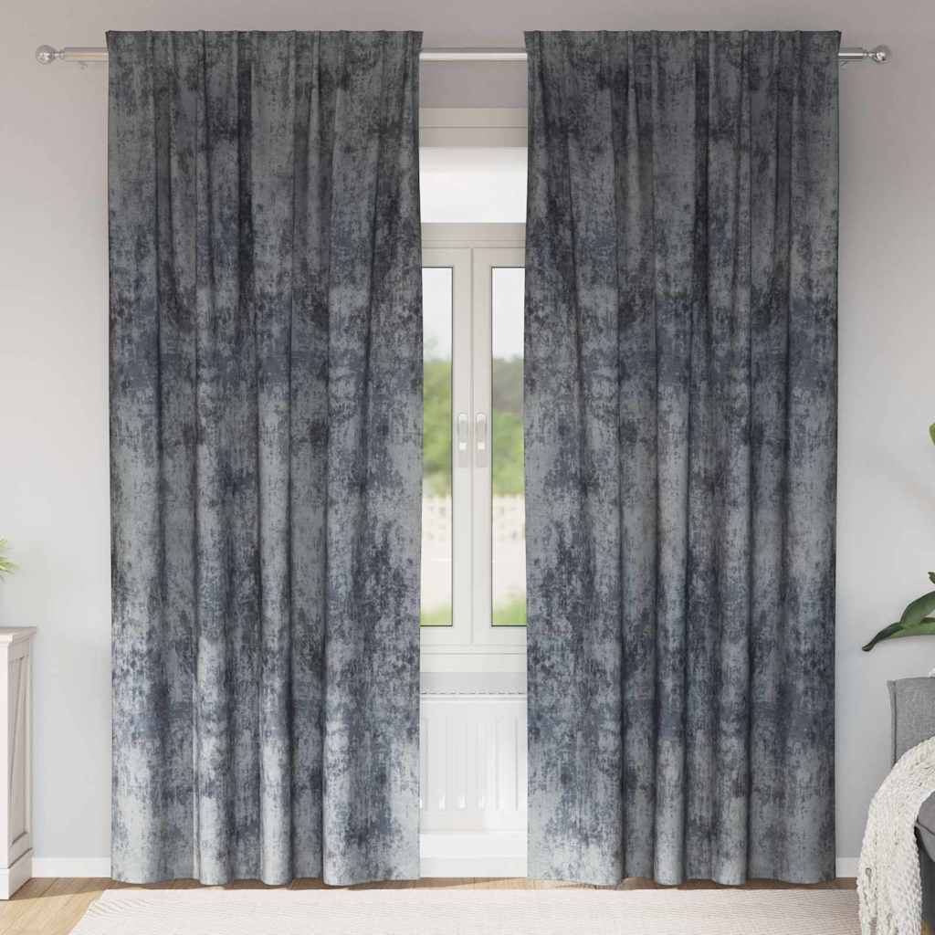 Βελούδινες Κουρτίνες 2 pcs Ασημί Γκρι 225 x 140 εκ. Βελούδο