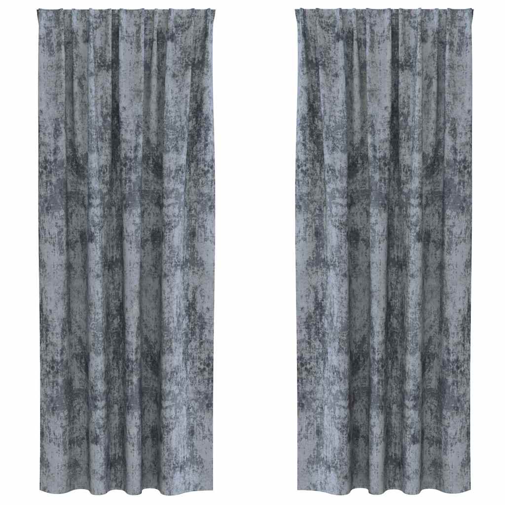 Βελούδινες Κουρτίνες 2 pcs Ασημί Γκρι 245 x 140 εκ. Βελούδο - Pakobazaar