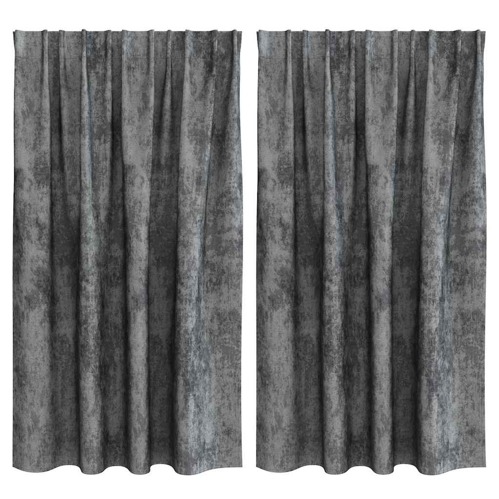 Βελούδινες Κουρτίνες 2 pcs Γκρι 140 x 140 cm Βελούδο