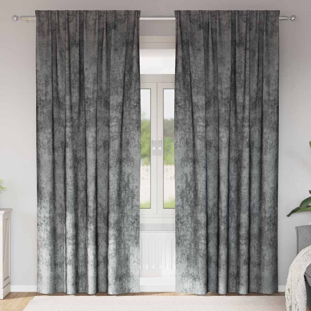 Βελούδινες Κουρτίνες 2 pcs Γκρι 260 x 140 εκ. Βελούδο - Pakobazaar
