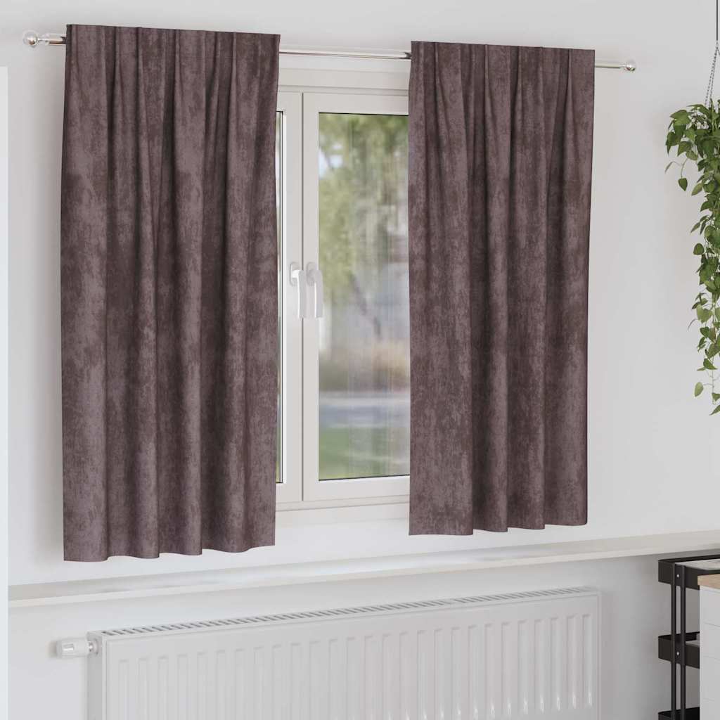 Βελούδινες Κουρτίνες 2 pcs Καφέ 175 x 140 εκ. Βελούδο
