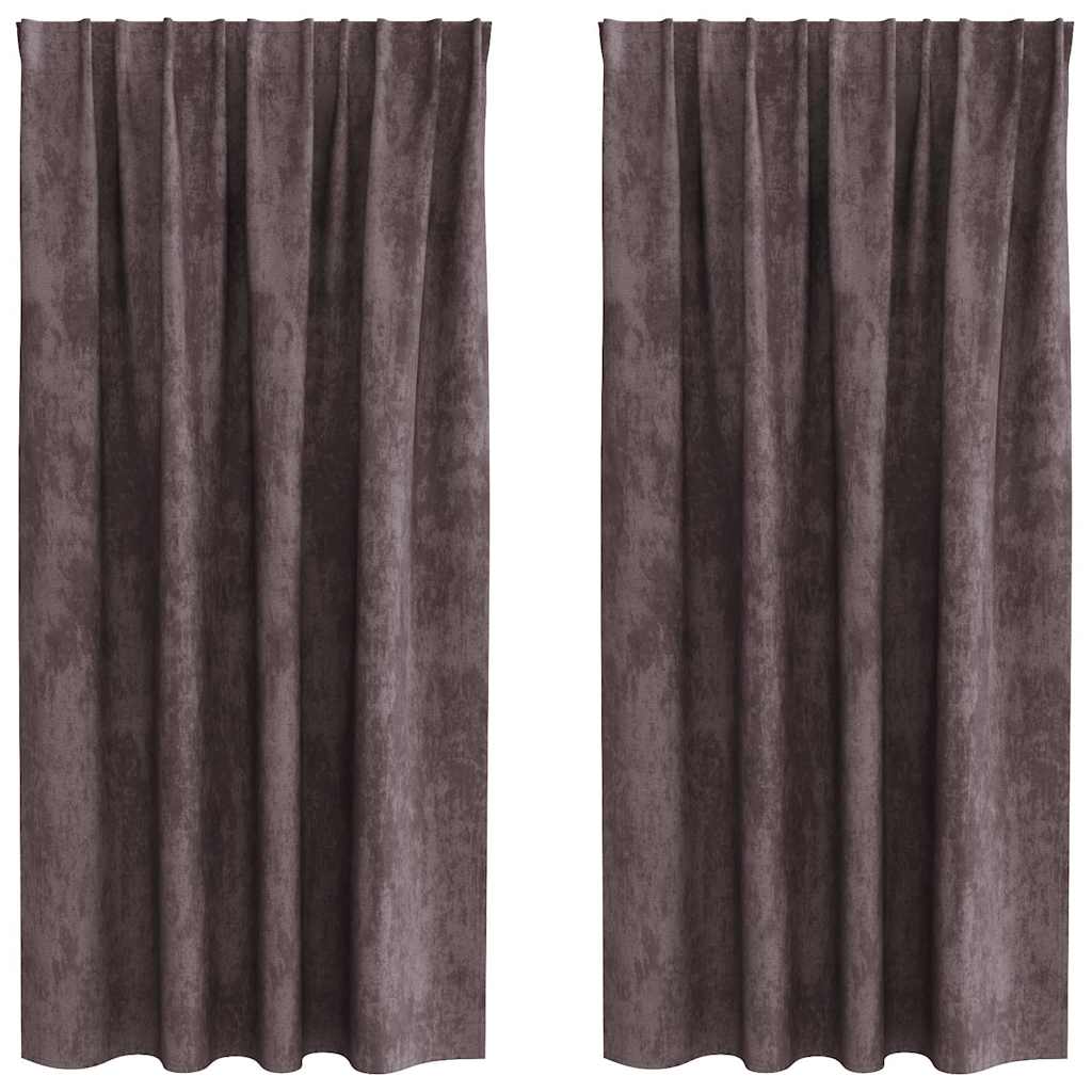 Βελούδινες Κουρτίνες 2 pcs Καφέ 175 x 140 εκ. Βελούδο