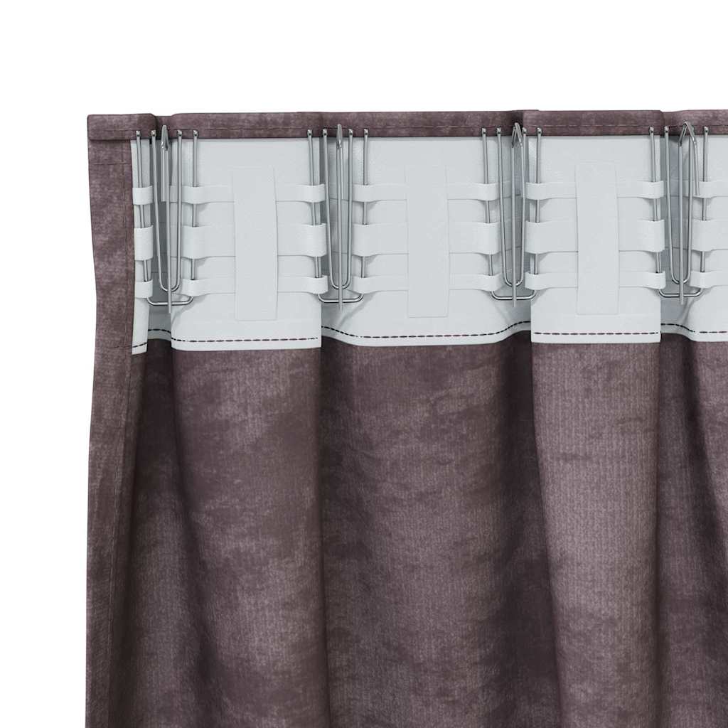 Βελούδινες Κουρτίνες 2 pcs Καφέ 225 x 140 εκ. Βελούδο