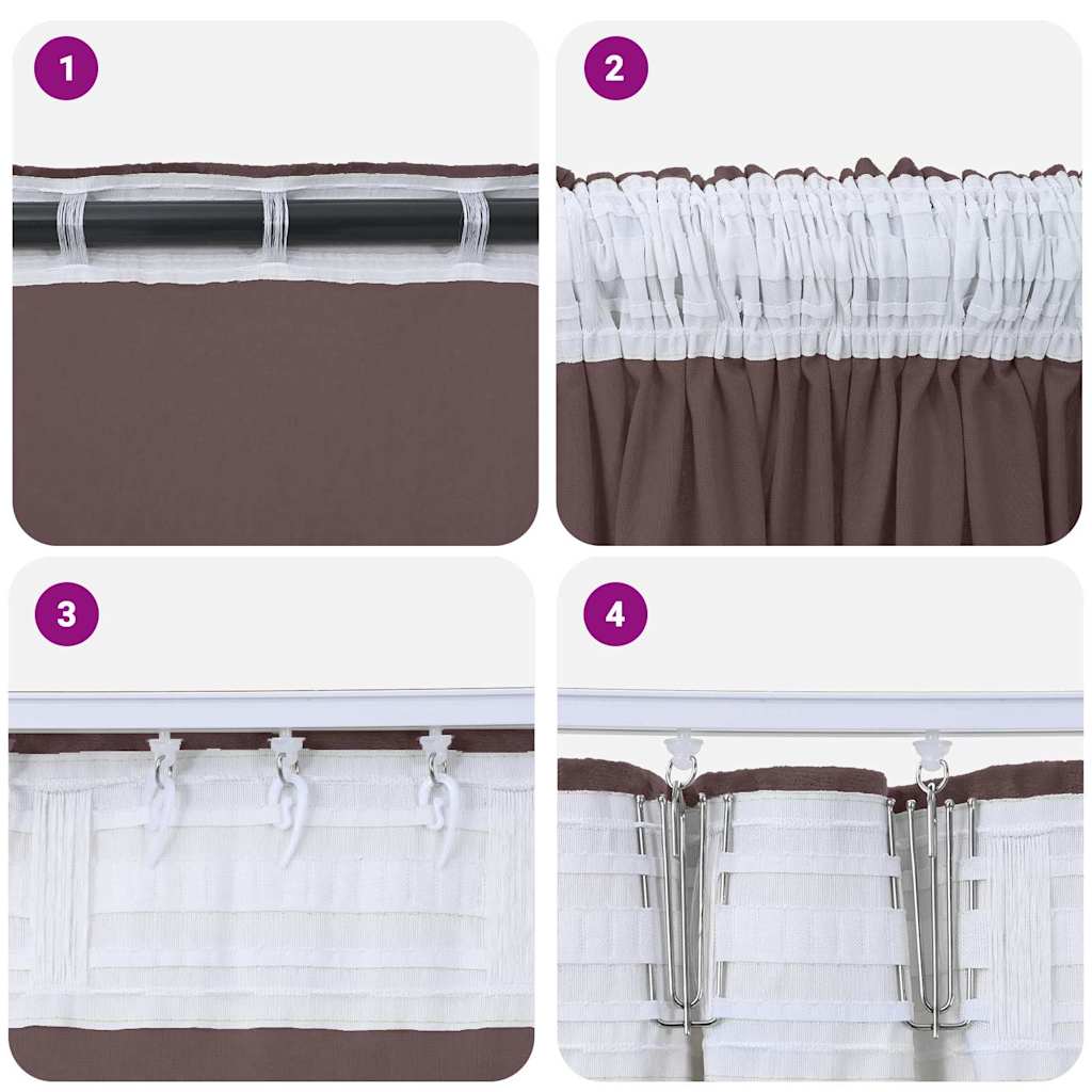Βελούδινες Κουρτίνες 2 pcs Καφέ 225 x 140 εκ. Βελούδο