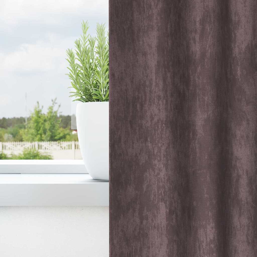 Βελούδινες Κουρτίνες 2 pcs Καφέ 225 x 140 εκ. Βελούδο