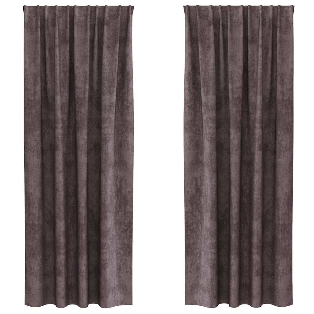 Βελούδινες Κουρτίνες 2 pcs Καφέ 225 x 140 εκ. Βελούδο