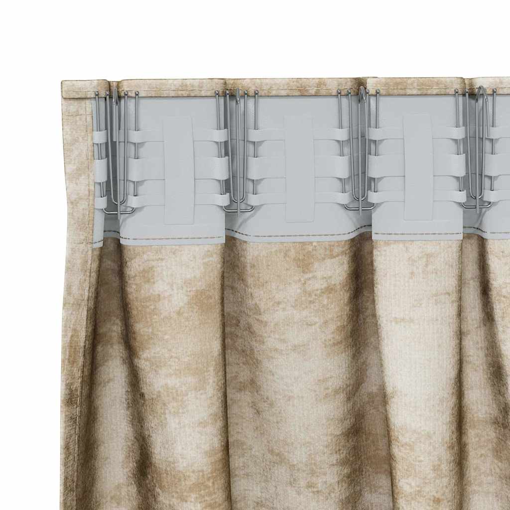 Βελούδινες Κουρτίνες 2 pcs Κρεμ 175 x 140 εκ. Βελούδο
