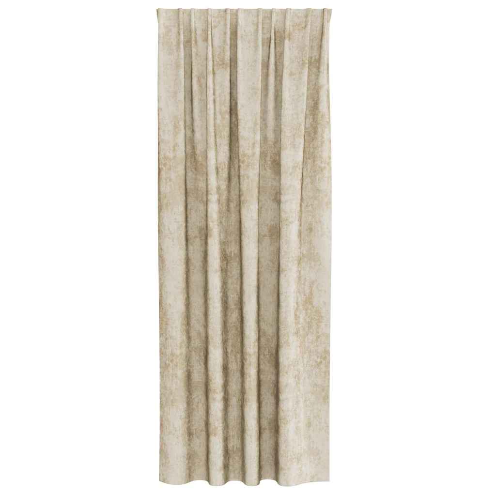 Βελούδινες Κουρτίνες 2 pcs Κρεμ 225 x 140 εκ. Βελούδο
