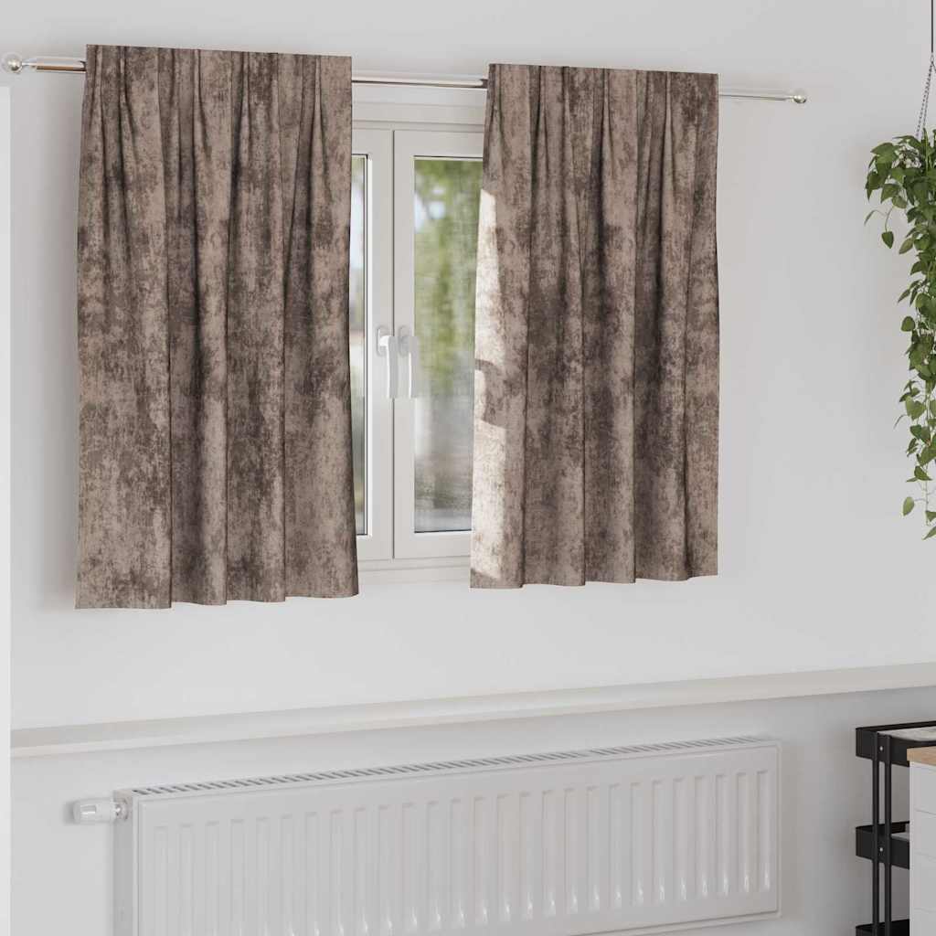 Βελούδινες Κουρτίνες 2 pcs Καπουτσίνο 140 x 140 cm Βελούδο