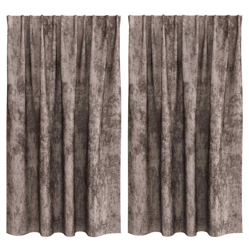 Βελούδινες Κουρτίνες 2 pcs Καπουτσίνο 140 x 140 cm Βελούδο