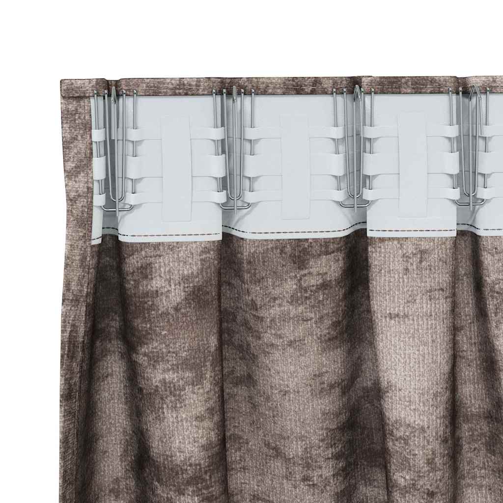 Βελούδινες Κουρτίνες 2 pcs Καπουτσίνο 225 x 140 εκ. Βελούδο