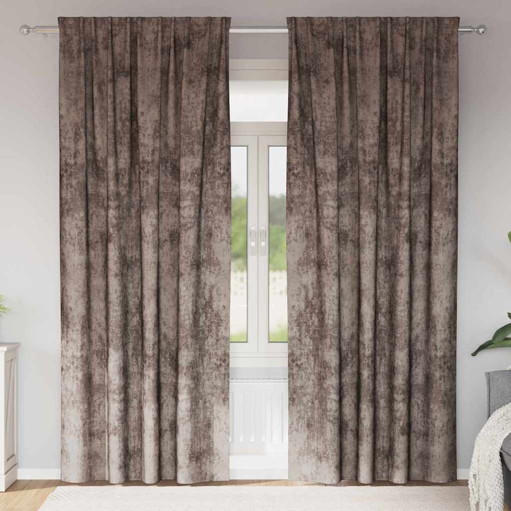 Βελούδινες Κουρτίνες 2 pcs Καπουτσίνο 225 x 140 εκ. Βελούδο