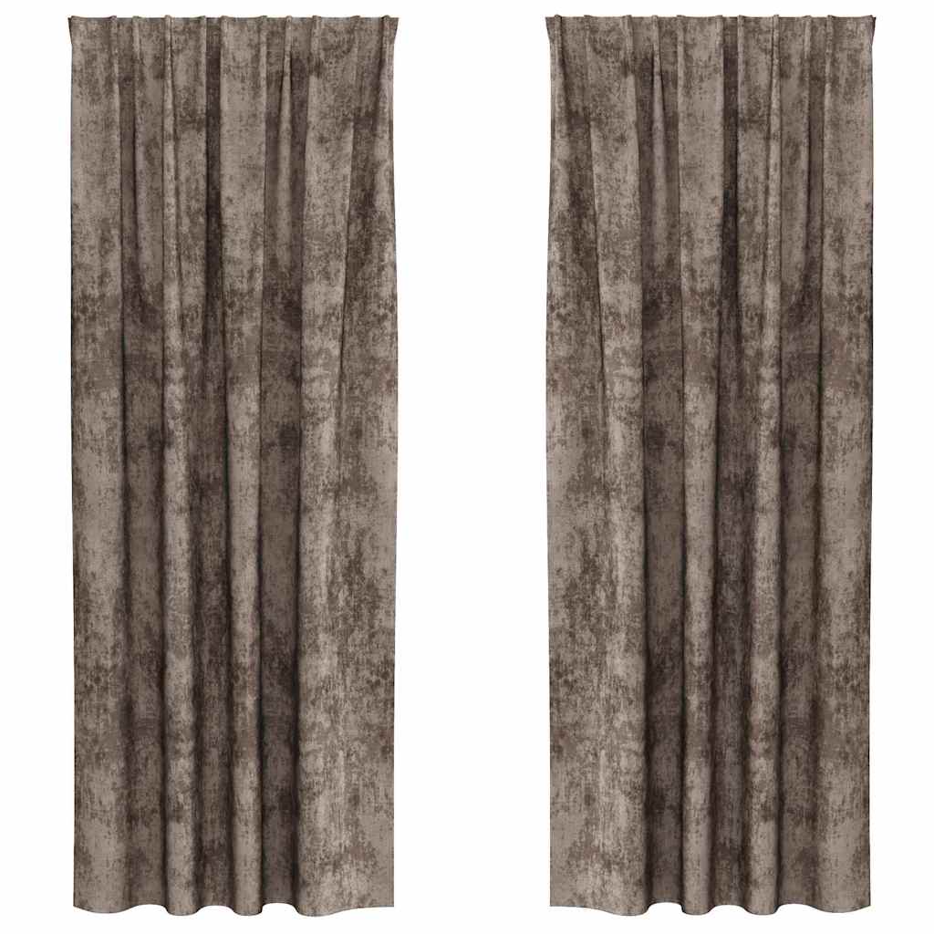 Βελούδινες Κουρτίνες 2 pcs Καπουτσίνο 225 x 140 εκ. Βελούδο