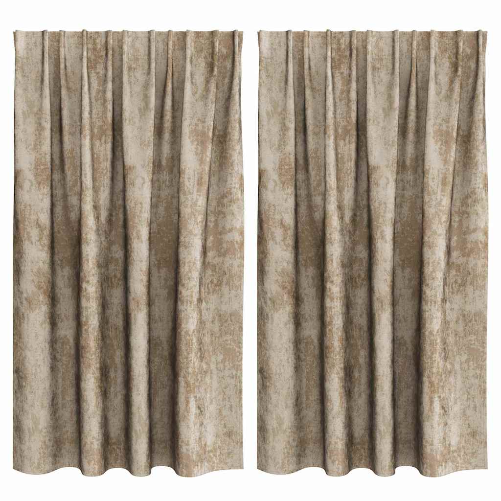 Βελούδινες Κουρτίνες 2 pcs Μπρονζέ 140 x 140 cm Βελούδο - Pakobazaar