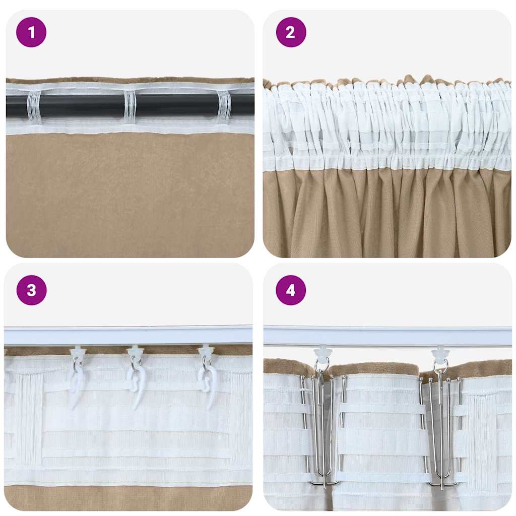 Βελούδινες Κουρτίνες 2 pcs Μπρονζέ 225 x 140 εκ. Βελούδο
