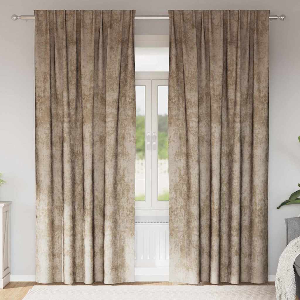 Βελούδινες Κουρτίνες 2 pcs Μπρονζέ 225 x 140 εκ. Βελούδο