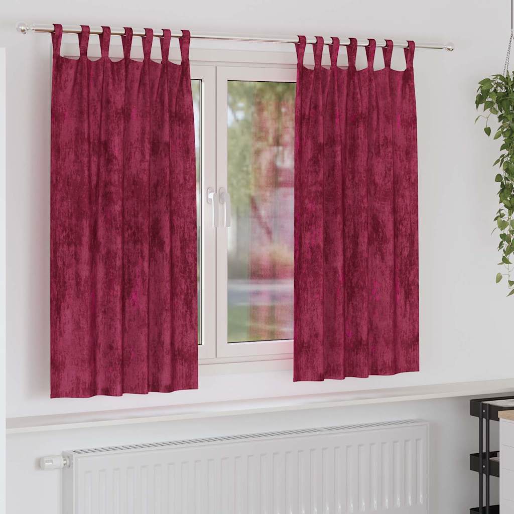 Βελούδινες Κουρτίνες 2 pcs Μπορντό 175 x 140 εκ. Βελούδο