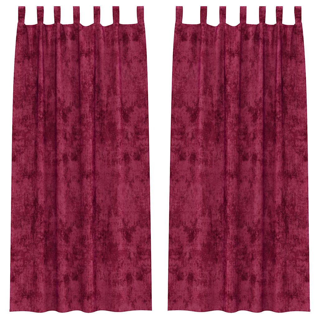 Βελούδινες Κουρτίνες 2 pcs Μπορντό 225 x 140 εκ. Βελούδο - Pakobazaar