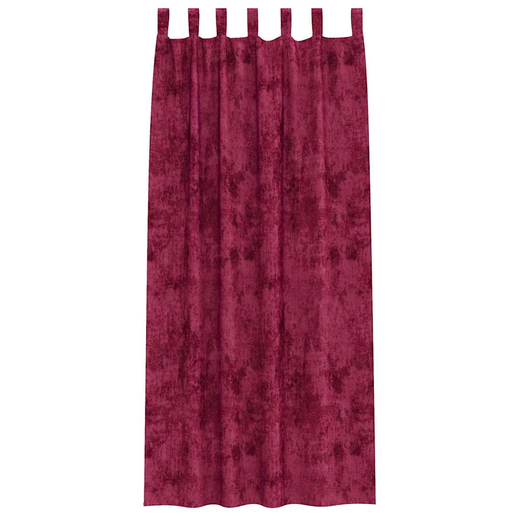 Βελούδινες Κουρτίνες 2 pcs Μπορντό 225 x 140 εκ. Βελούδο - Pakobazaar