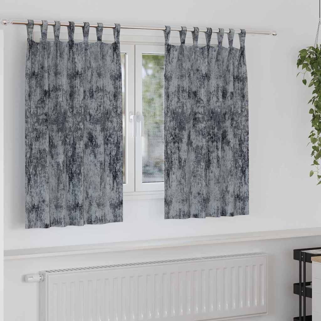 Βελούδινες Κουρτίνες 2 pcs Ασημί Γκρι 140 x 140 cm Βελούδο