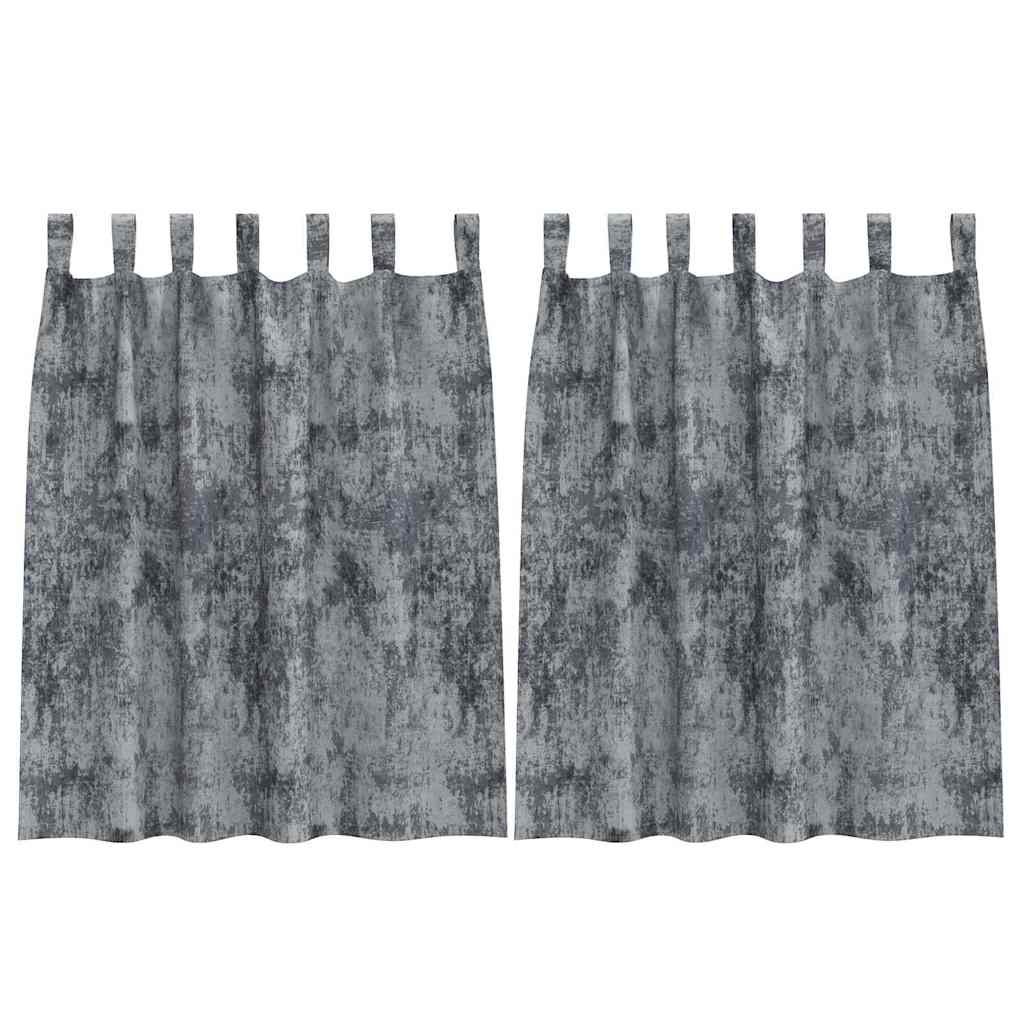 Βελούδινες Κουρτίνες 2 pcs Ασημί Γκρι 140 x 140 cm Βελούδο