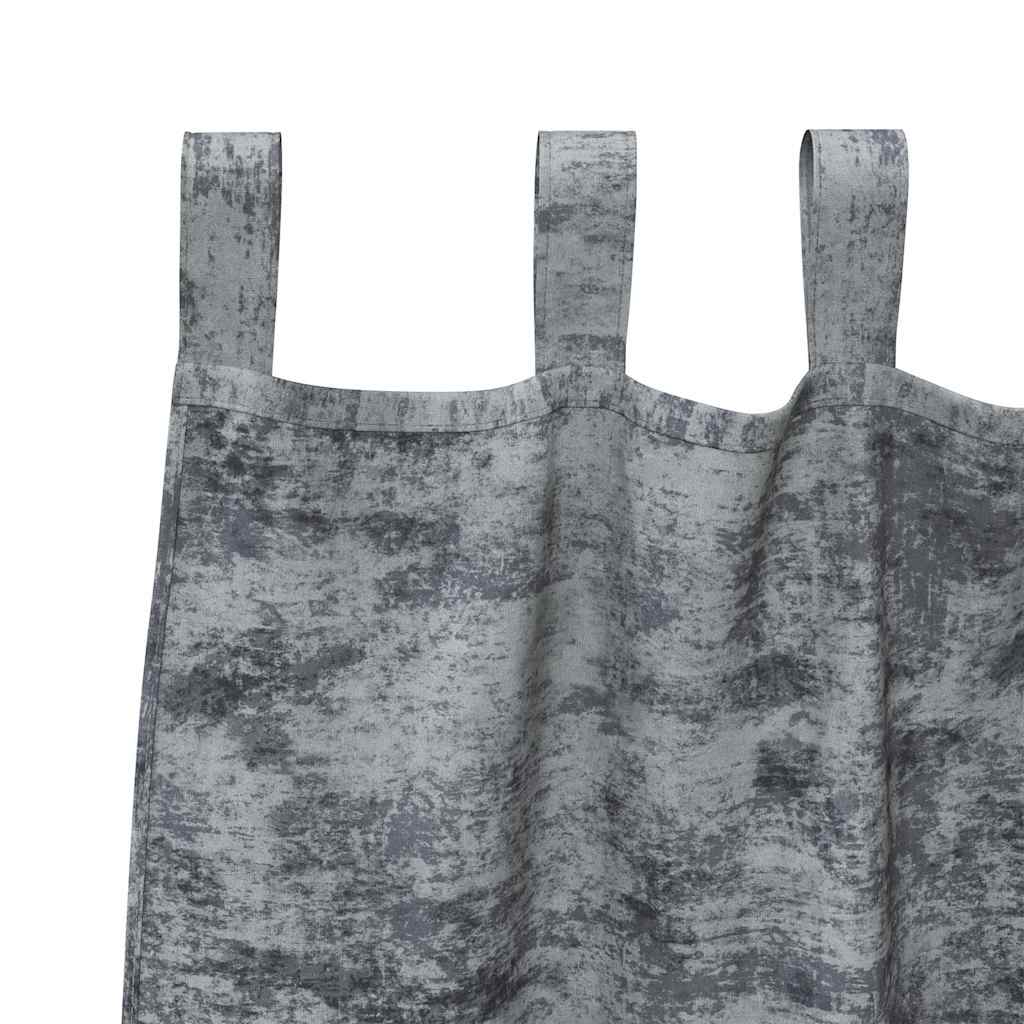 Βελούδινες Κουρτίνες 2 pcs Ασημί Γκρι 175 x 140 εκ. Βελούδο