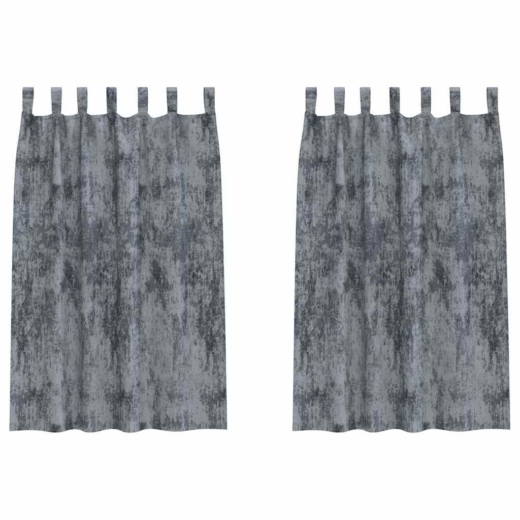 Βελούδινες Κουρτίνες 2 pcs Ασημί Γκρι 175 x 140 εκ. Βελούδο