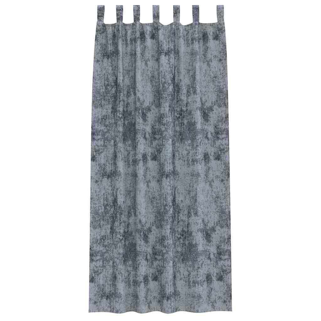 Βελούδινες Κουρτίνες 2 pcs Ασημί Γκρι 245 x 140 εκ. Βελούδο