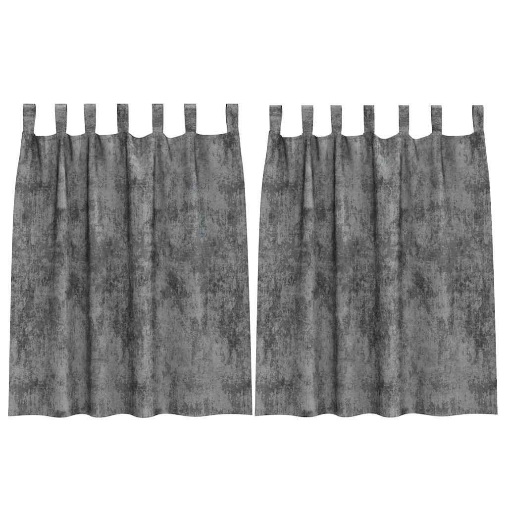 Βελούδινες Κουρτίνες 2 pcs Γκρι 140 x 140 cm Βελούδο
