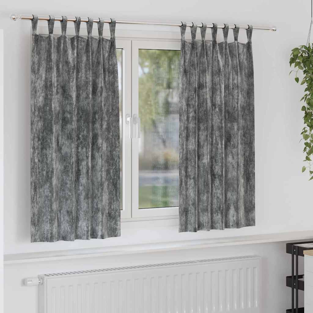 Βελούδινες Κουρτίνες 2 pcs Γκρι 175 x 140 εκ. Βελούδο