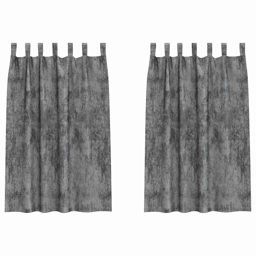 Βελούδινες Κουρτίνες 2 pcs Γκρι 175 x 140 εκ. Βελούδο