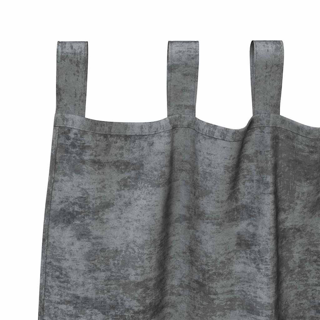 Βελούδινες Κουρτίνες 2 pcs Γκρι 245 x 140 εκ. Βελούδο