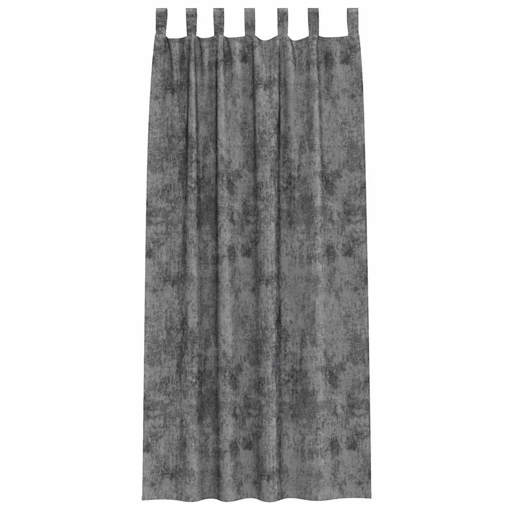 Βελούδινες Κουρτίνες 2 pcs Γκρι 245 x 140 εκ. Βελούδο