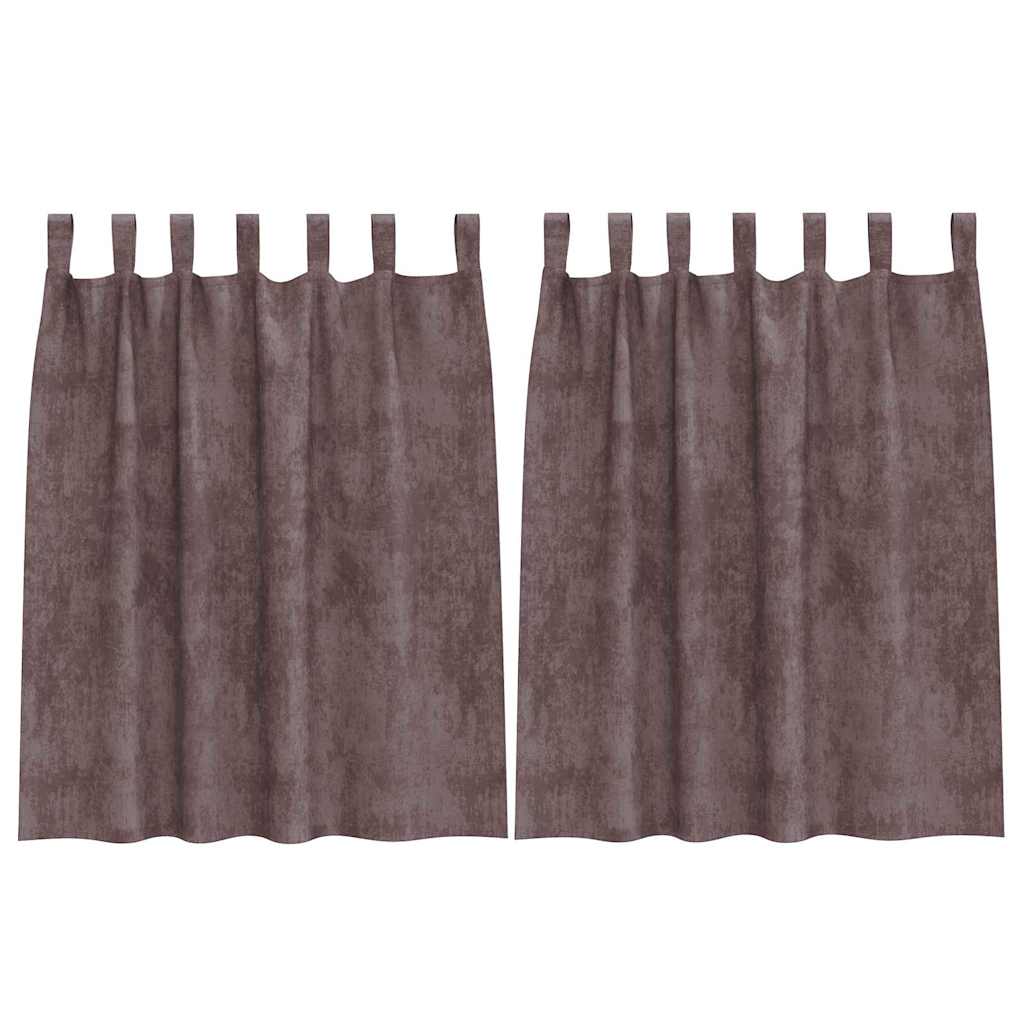 Βελούδινες Κουρτίνες 2 pcs Καφέ 140 x 140 cm Βελούδο