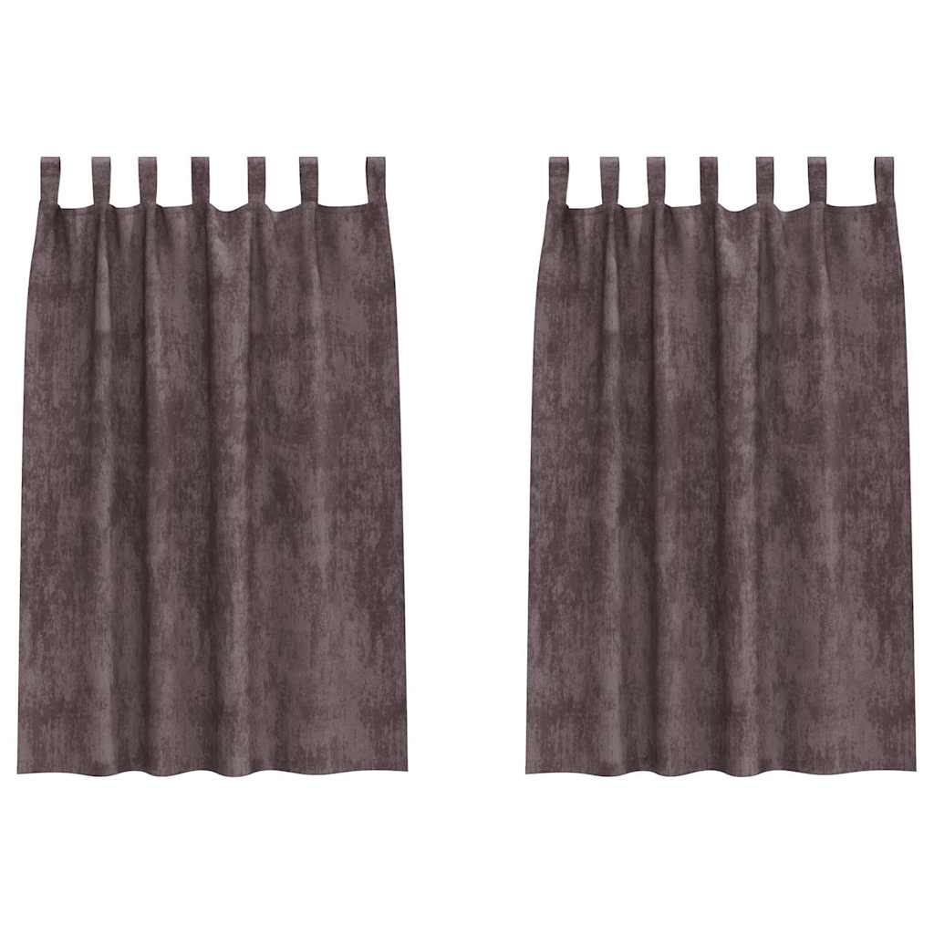 Βελούδινες Κουρτίνες 2 pcs Καφέ 175 x 140 εκ. Βελούδο