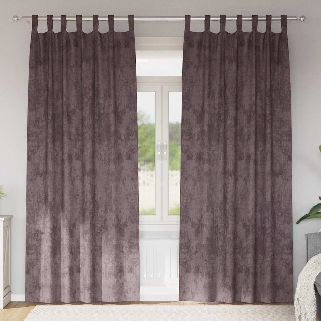 Βελούδινες Κουρτίνες 2 pcs Καφέ 260 x 140 εκ. Βελούδο