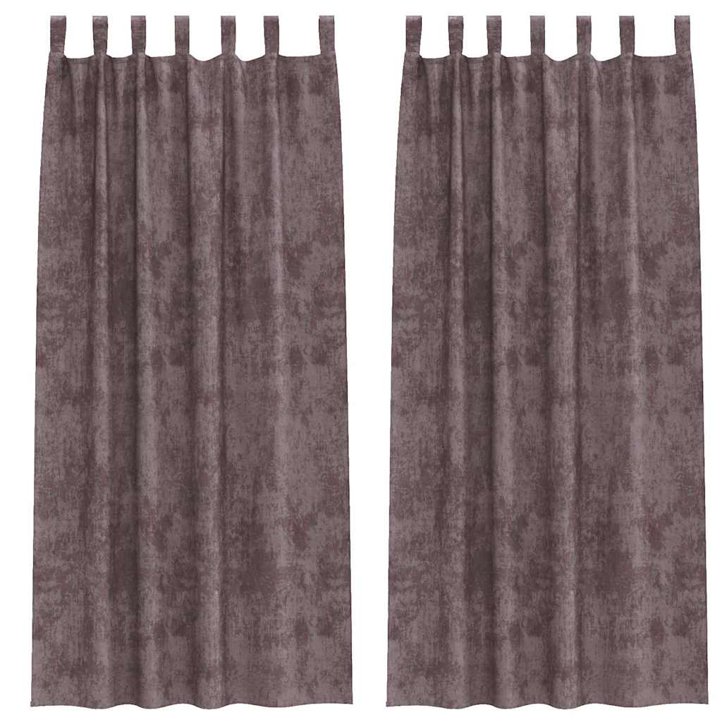 Βελούδινες Κουρτίνες 2 pcs Καφέ 260 x 140 εκ. Βελούδο