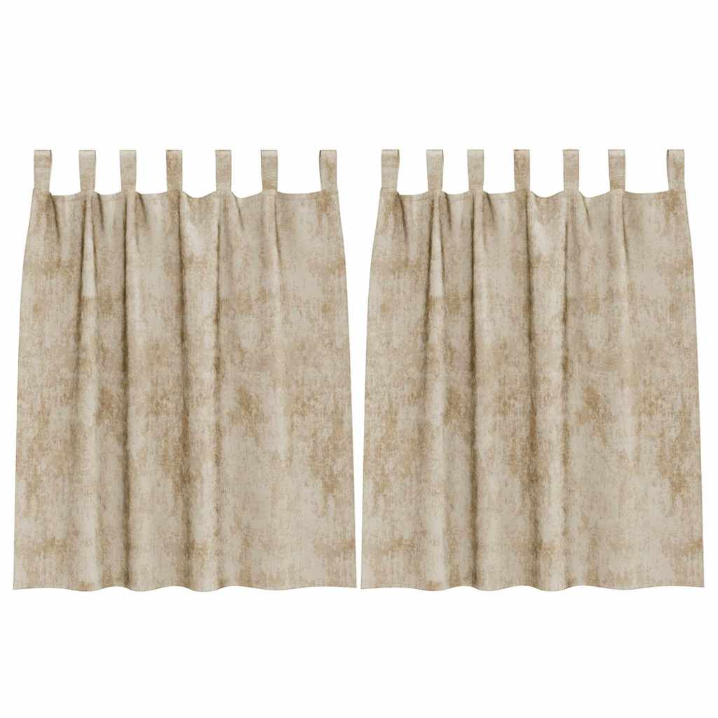Βελούδινες Κουρτίνες 2 pcs Κρεμ 140 x 140 cm Βελούδο