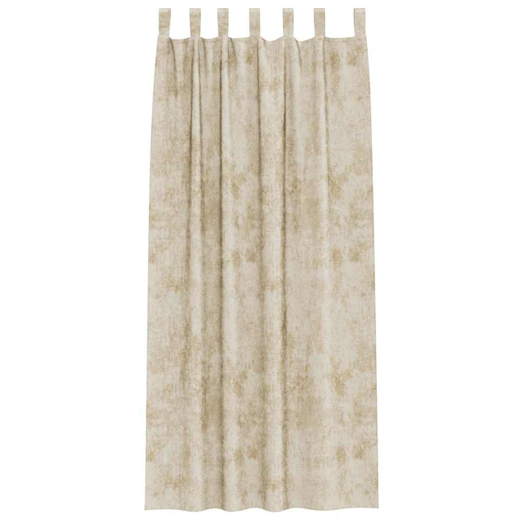 Βελούδινες Κουρτίνες 2 pcs Κρεμ 245 x 140 εκ. Βελούδο