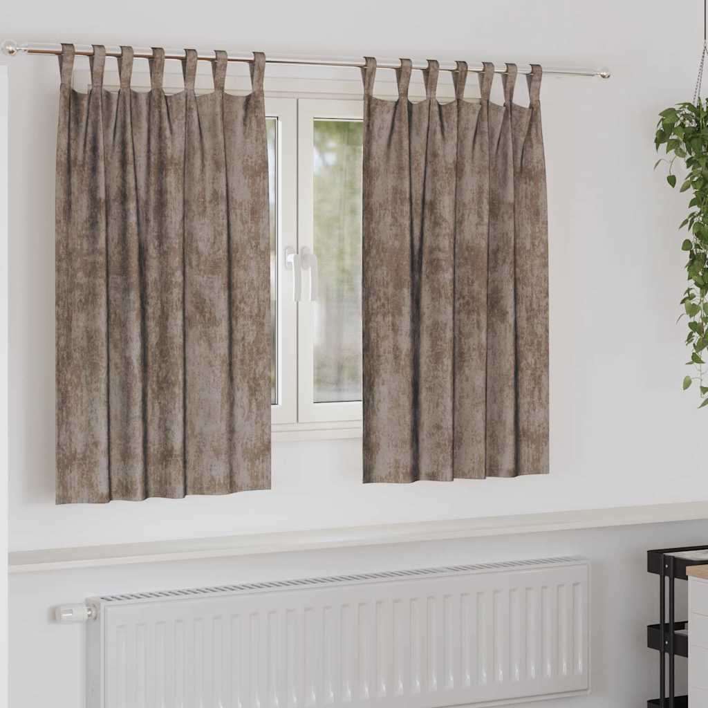 Βελούδινες Κουρτίνες 2 pcs Καπουτσίνο 140 x 140 cm Βελούδο