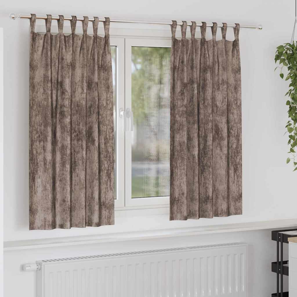 Βελούδινες Κουρτίνες 2 pcs Καπουτσίνο 175 x 140 εκ. Βελούδο