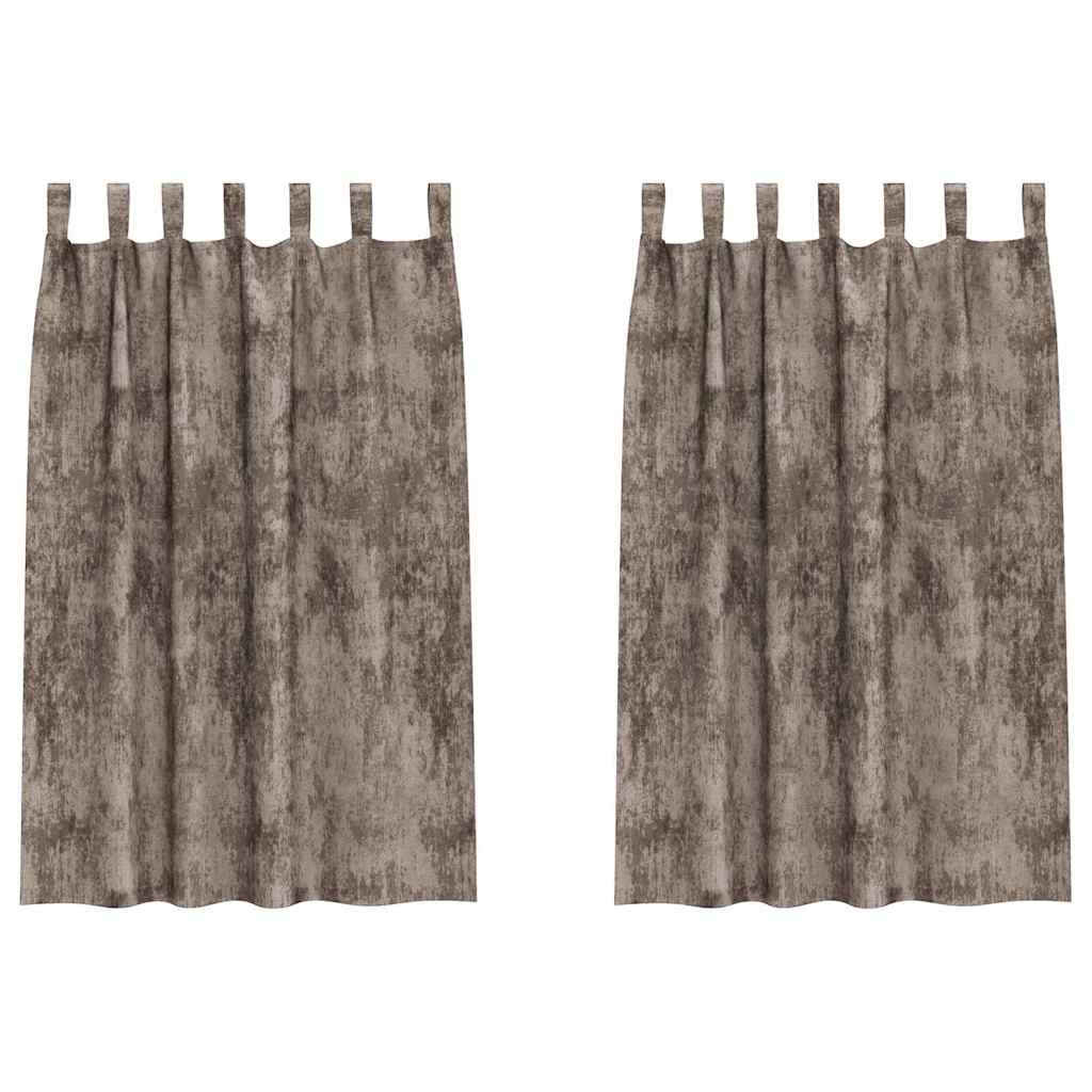 Βελούδινες Κουρτίνες 2 pcs Καπουτσίνο 175 x 140 εκ. Βελούδο