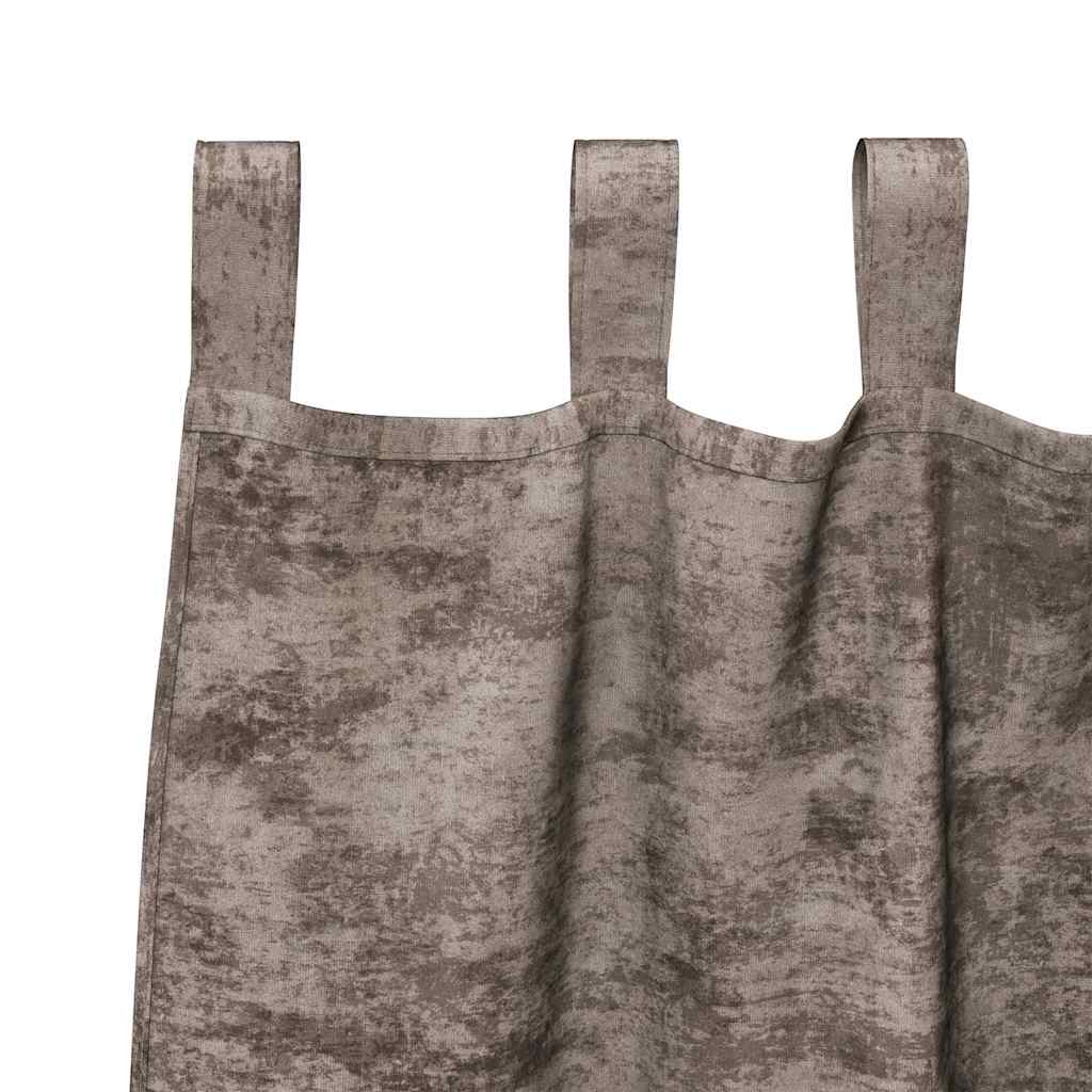 Βελούδινες Κουρτίνες 2 pcs Καπουτσίνο 245 x 140 εκ. Βελούδο