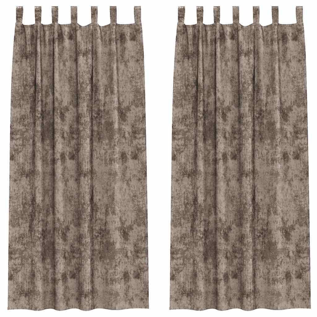 Βελούδινες Κουρτίνες 2 pcs Καπουτσίνο 260 x 140 εκ. Βελούδο
