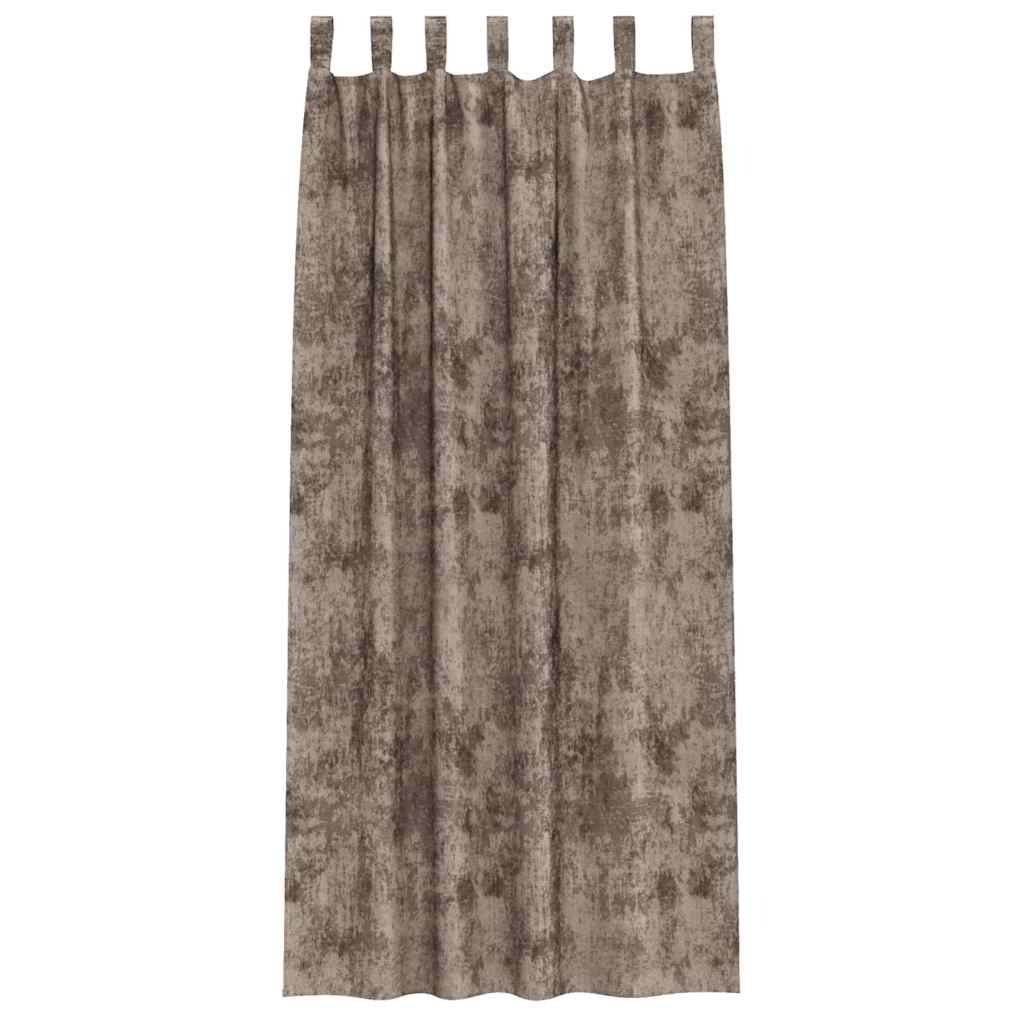 Βελούδινες Κουρτίνες 2 pcs Καπουτσίνο 260 x 140 εκ. Βελούδο