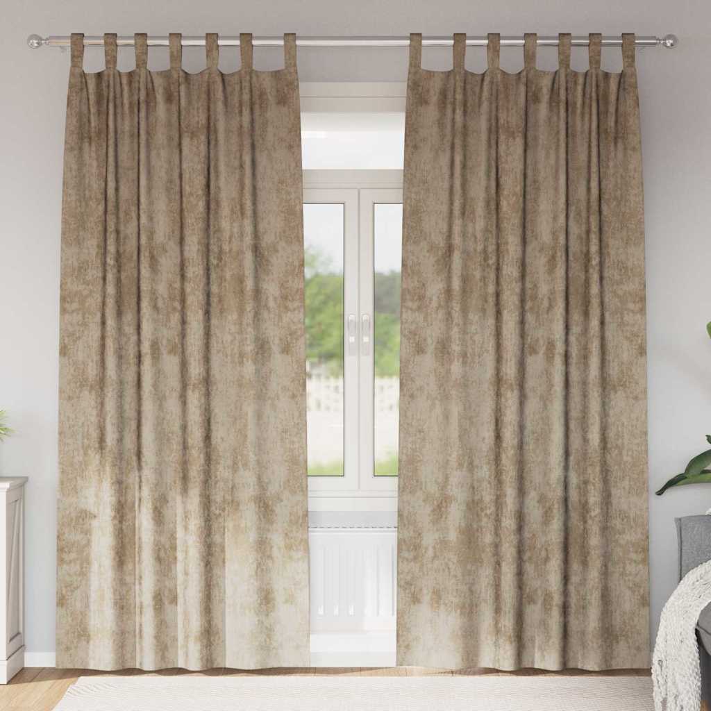 Βελούδινες Κουρτίνες 2 pcs Μπρονζέ 225 x 140 εκ. Βελούδο - Pakobazaar