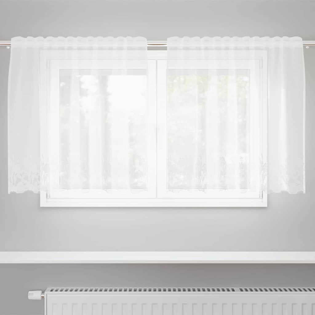 Κουρτίνα Δαντέλας με κουρτίνες Λευκό 120 x 150 cm Πολυεστέρας - Pakobazaar